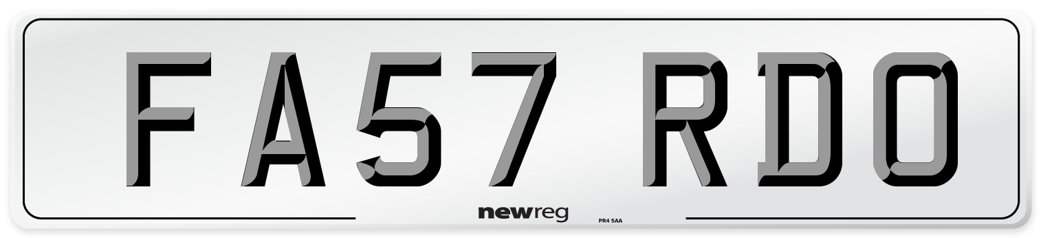 FA57 RDO Number Plate from New Reg